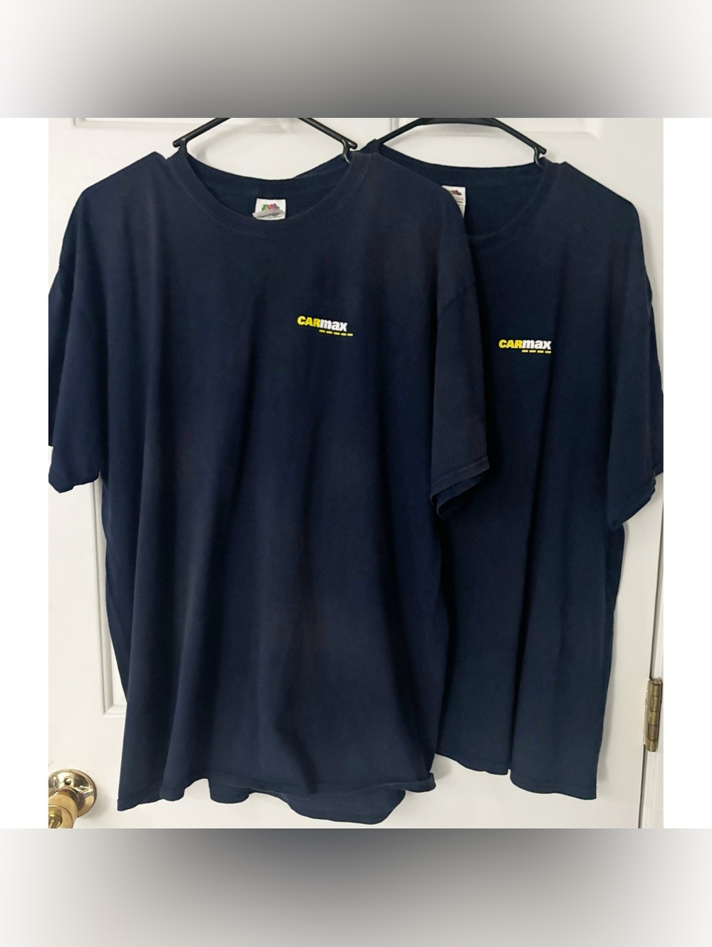 2 Men's Carmax T-Shirts, Navy Blue Short Sleeve, Size XL